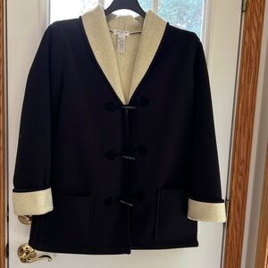 Jones New York Sport Vintage Black Fleece Jacket w/Faux Shearling Lining Size 1X